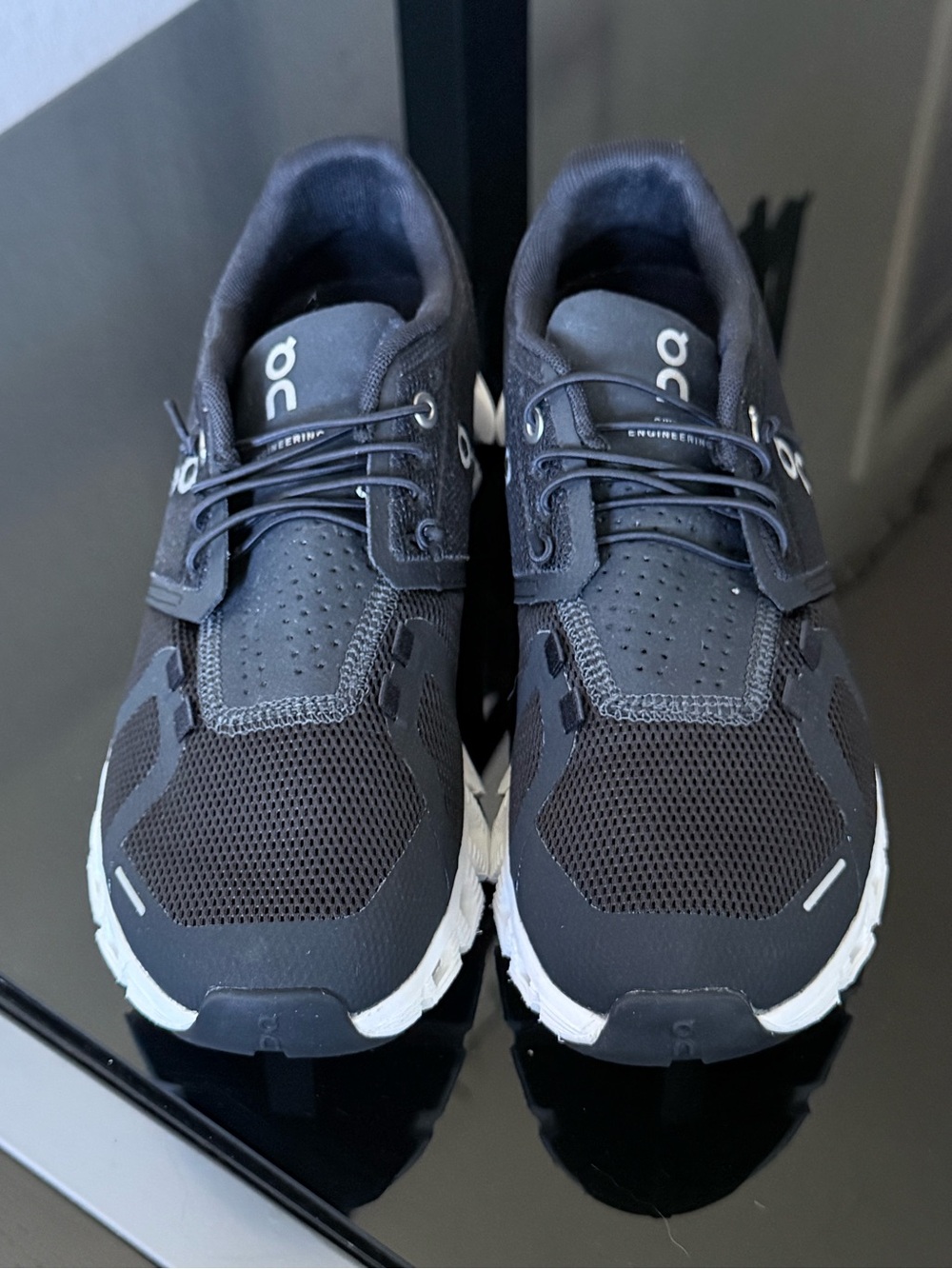 On Cloud Black Athletic Running Shoes - Women's